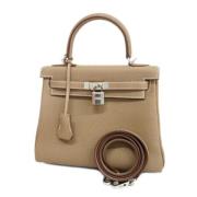 Hermès Vintage Pre-owned Tyg handvskor Beige, Dam