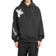 Y-3 Svart Grafiskt Tryck Hoodie Oversize Black, Herr