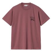 Carhartt Wip Stamp Logo Kortärmad T-shirt Pink, Herr