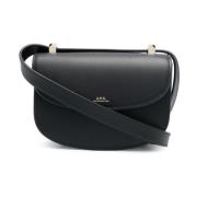 A.p.c. Svart Läder Crossbody Väska Black, Dam