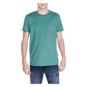 Peuterey Grön Kortärmad Rund Hals T-shirt Green, Herr