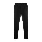 Acne Studios Svarta Bomulls Straight Cut Jeans Black, Herr