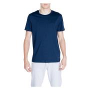 Peuterey Blå Enkel Rund Hals T-shirt Blue, Herr