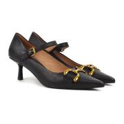 Bibi Lou Svart Läder Häl Sandal Black, Dam