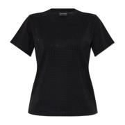 Emporio Armani T-shirt med skimrande kristaller Black, Dam