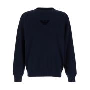 Emporio Armani Needle Stitch Sweaters Blue, Herr