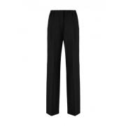 Genny Straight Leg Pleated Pants Black, Dam