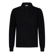 Malo Svart Cashmere Stickad Polotröja Black, Herr