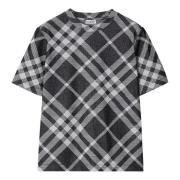 Burberry Check Crew-neck T-shirts och Polos Svart Multicolor, Dam