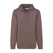 Calvin Klein Minimal Logo Scuba Hoodie för Kvinnor Brown, Dam