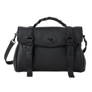 Mulberry Hamrat Läder Axelväska med Gyllene Detalj Black, Dam