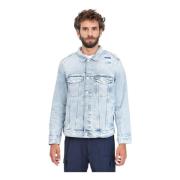 Tommy Jeans Herr Denimjacka med Slitna Detaljer Blue, Herr