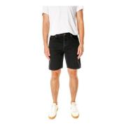 Nudie Jeans Högmidjade Denim Shorts Black, Herr