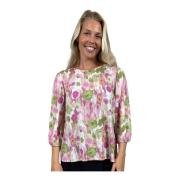 2-Biz Blommig Blus Sammy.Sp24 Rose Multicolor, Dam