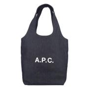 A.p.c. Indigo Denim Toteväska Blue, Dam