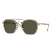 Persol Fyrkantiga Havana solglasögon med gröna linser Beige, Unisex