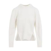 Alexander McQueen Chevron Pullover Sweater Beige, Dam