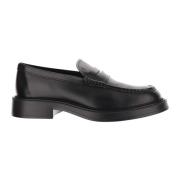 Tod's Läder Loafers Mandel Tå Frontrem Black, Herr