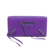 Balenciaga Vintage Pre-owned Laeder plnbcker Purple, Dam