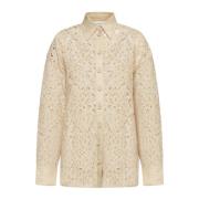 Zimmermann Spets Skjorta Beige, Dam