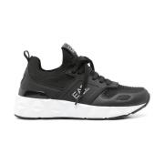 Emporio Armani EA7 Svarta Sneakers Texturerad Finish Panel Design Blac...