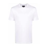 Emporio Armani Vit Logo-Patch T-shirt Kortärmad White, Herr