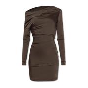 Alexander McQueen Drapert klänning Brown, Dam