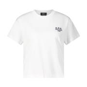 A.p.c. Logo Broderad T-shirt White, Dam