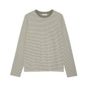 Anine Bing Randig Långärmad T-shirt - Oliv/Ivory Multicolor, Dam