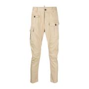 Dsquared2 Cargo Byxor i Bomull Elastan Blandning Beige, Herr