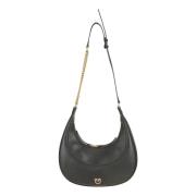 Pinko Svart Shopper Brioche Bag Hobo Black, Dam