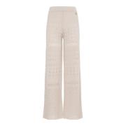 Akep Ivory Palazzo Byxor Beige, Dam