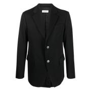 Lanvin Svart Ull Boxig Jacka Black, Herr