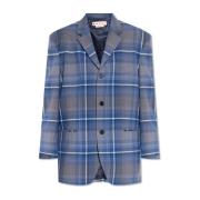 Marni Rutigt Mönster Blazer Blue, Dam