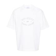 Off White Jersey Crew Neck Logo Print T-shirt White, Herr