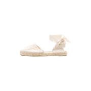 Manebí Macramé Bomull Espadrilles Slip-On Skor Beige, Dam