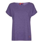 Gallo Lila Randig T-shirt i Mjuk Bomull Purple, Dam