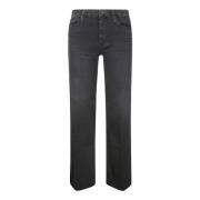 Mother Frayed Denim Jeans Black, Dam