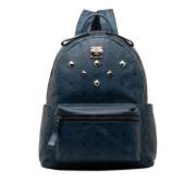 MCM Pre-owned Pre-owned Tyg ryggsckar Blue, Dam