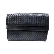 Bottega Veneta Vintage Pre-owned Laeder kuvertvskor Black, Dam