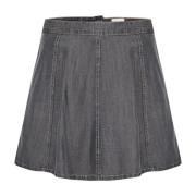 My Essential Wardrobe Klassisk A-linje Kjol Medium Grey Wash Gray, Dam