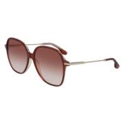 Victoria Beckham Bordeaux Acetat Solglasögon Red, Dam