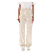 Golden Goose Paljett Kim Högmidjade Jeans Beige, Dam