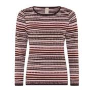 Skovhuus Mini Jaquard Pullover Blus Mahogny Multicolor, Dam