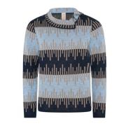 Skovhuus Blå/Grön Dragkedja Turtleneck Pullover Blus Multicolor, Dam