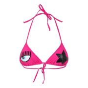 Chiara Ferragni Collection Fuchsia Triangel Logo Polyester Kläder Pink...