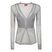 Diesel Stilfull Cardigan för Kvinnor Gray, Dam