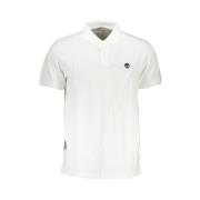 Timberland Vit Bomull Polo Skjorta med Logo White, Herr