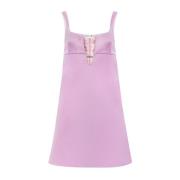 Nina Ricci Rosa Satin Mini A-Linje Klänning Purple, Dam