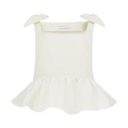 Nina Ricci Naturlig Peplum Topp - Stiligt Design White, Dam